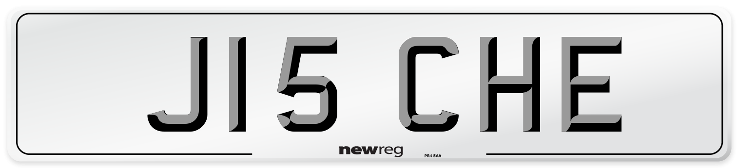 J15 CHE Number Plate from New Reg